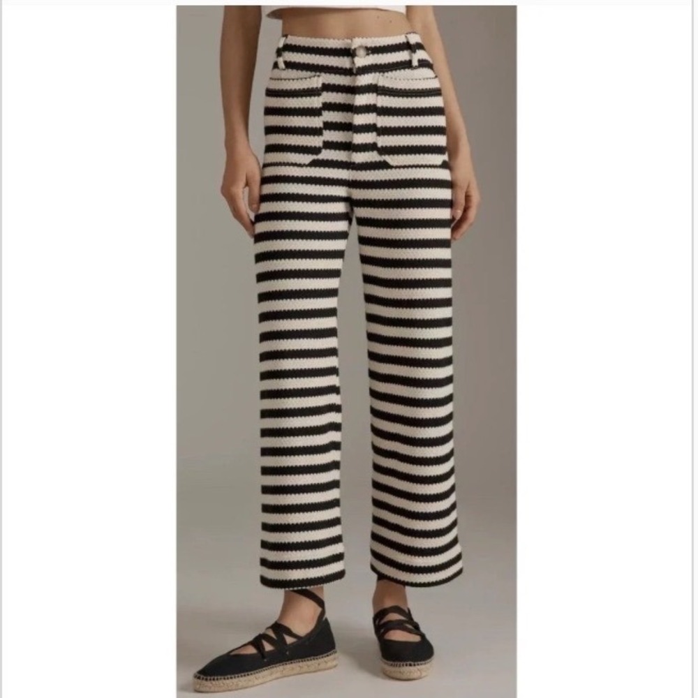Anthropologie Maeve The Colette Pants Brown Stripe Size 29 New With Tags